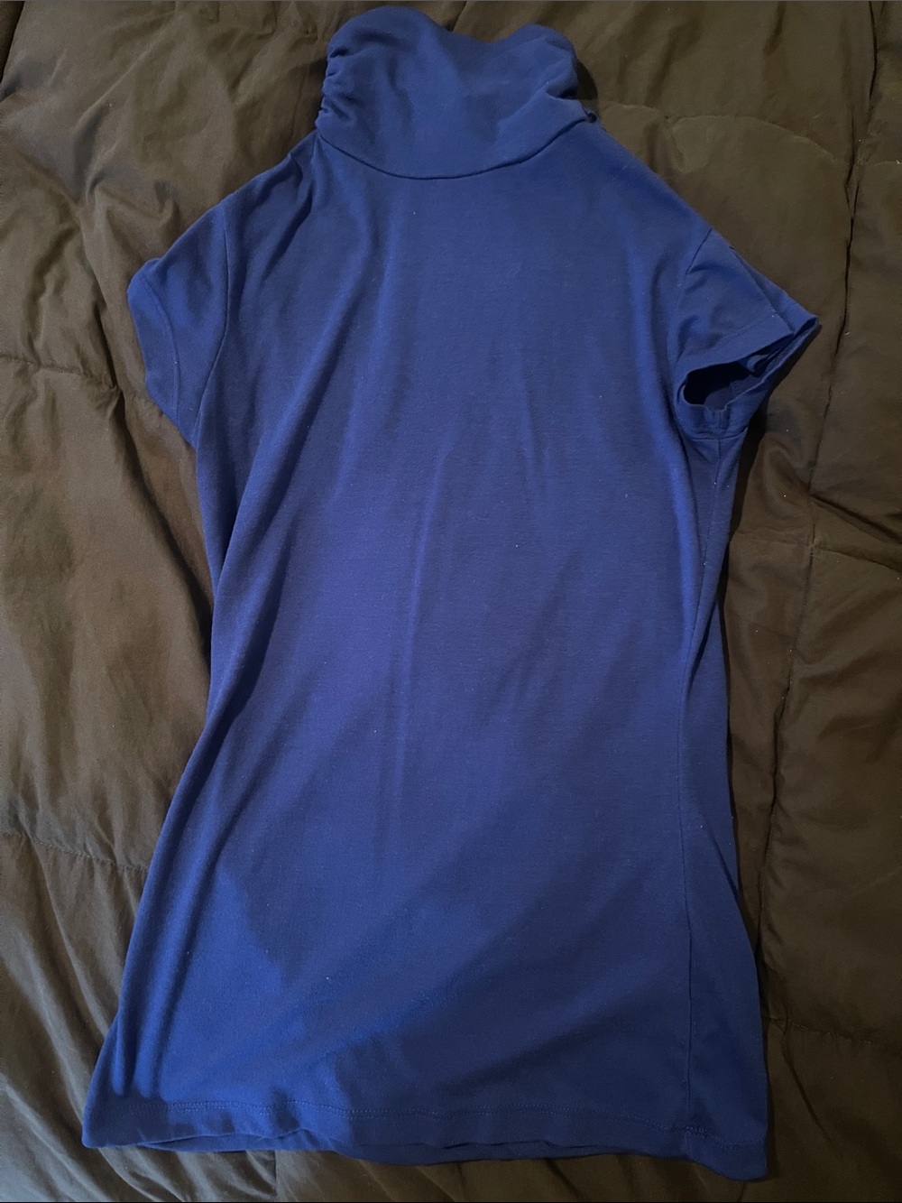 Women's Short-Sleeve Turtleneck Top in Royal Blue
